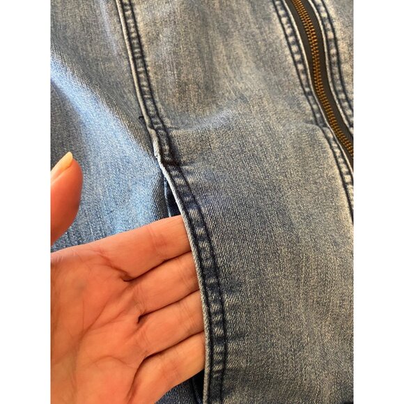 Christopher & Banks Womens Denim Jacket XL Blue Zip Front - Picture 6 of 11